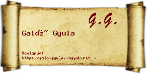 Galó Gyula névjegykártya