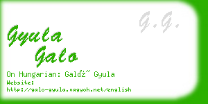 gyula galo business card